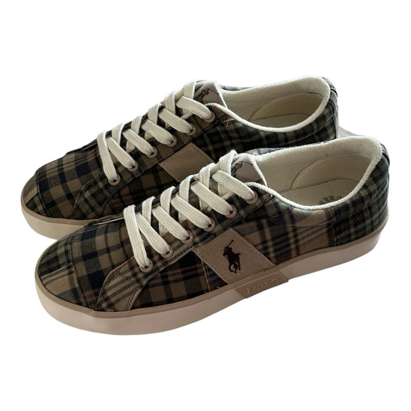 Polo Ralph Lauren Men's Plaid Canvas Sneakers Size 8D - Picture 2 of 12